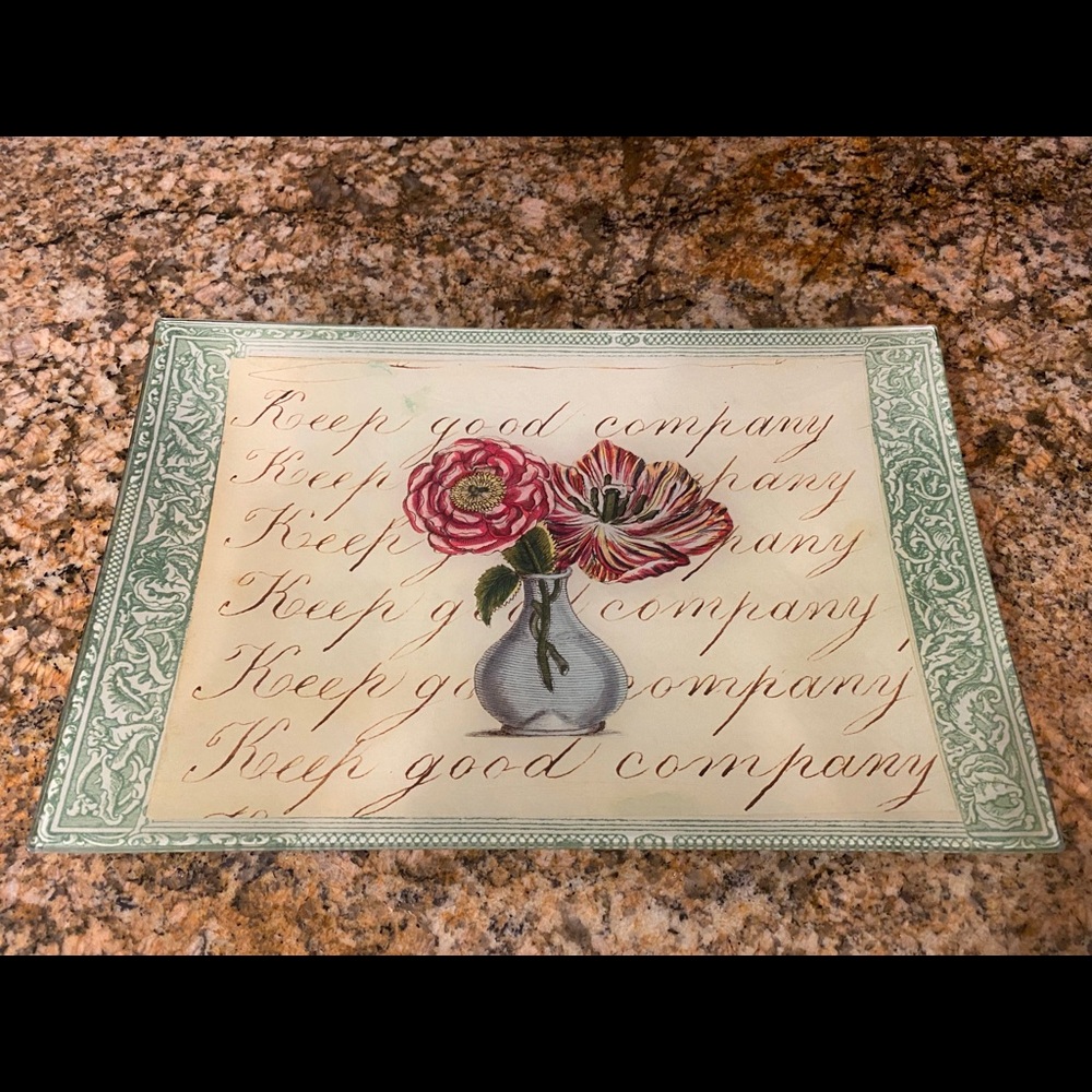John Derian “Keep Good Company” Rectangular Tray
